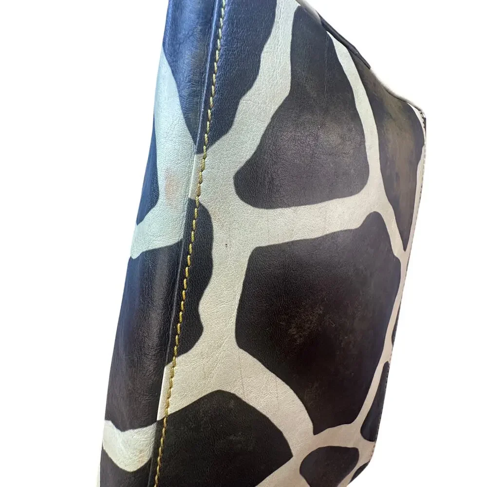 Dooney & Bourke Giraffe Satchel Coated Canvas Red Trim